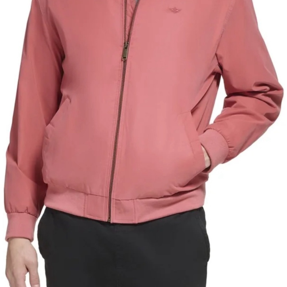 New Men’s Size 3XL Microtwill Relaxed Bomber Jacket dm2rko20 dockers Water - Picture 2 of 7